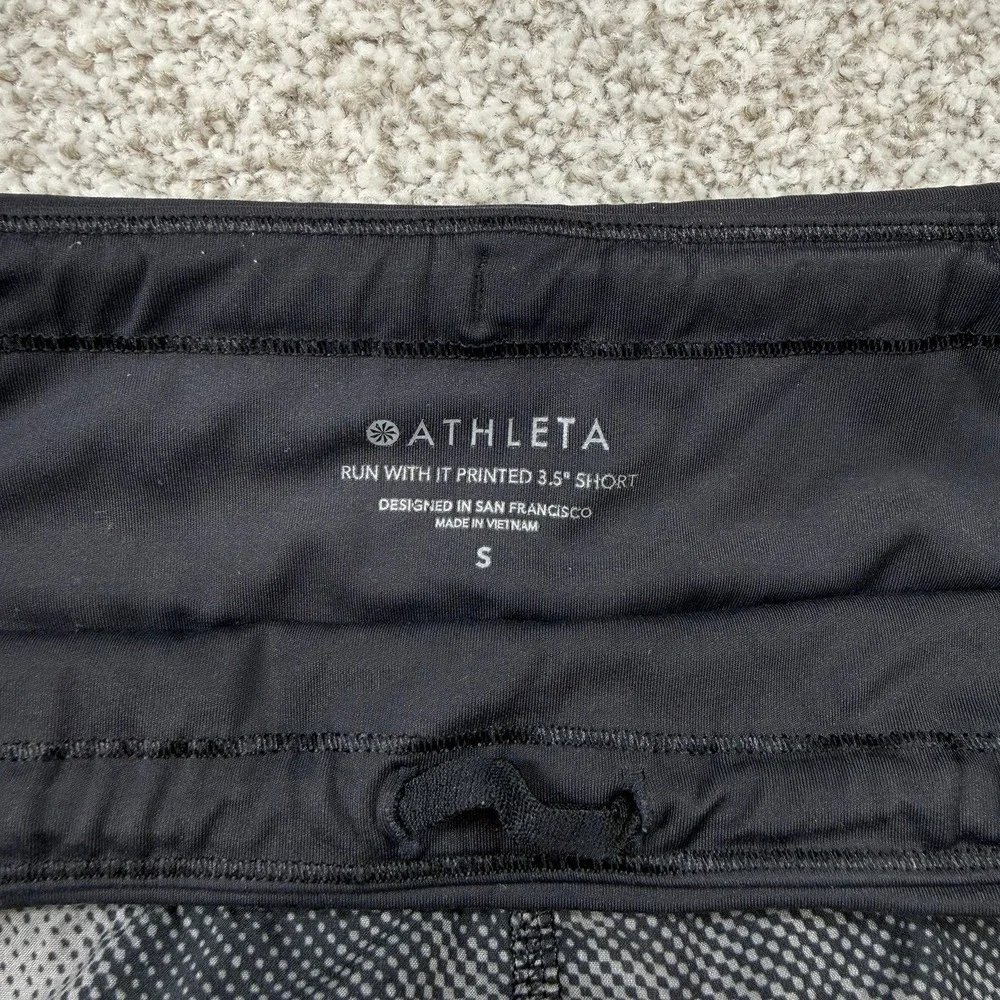 Women's Athleta Run With It Lined Black Gray‎ Athletic Running Shorts Size S